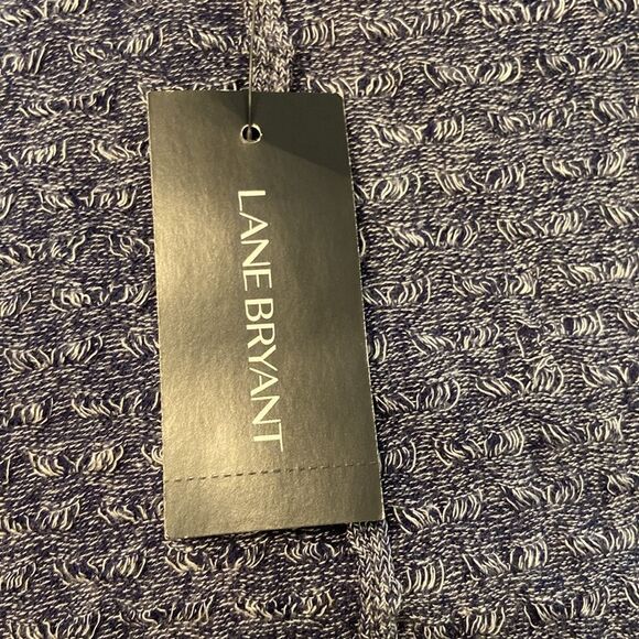 Lane Bryant Blue Ribbed Short Sleeve Open Front Cardigan Size 14/16 NEW - Picture 7 of 10